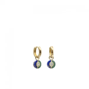 Pendientes Con Colgantes | LINEARGENT Pendientes con colgantes diseño de malaquita y lapislázuli