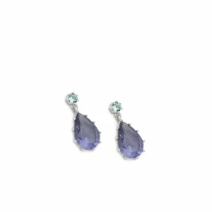 Pendientes De Piedras De Colores | LINEARGENT Pendientes con colgantes diseño de pieza colgante estilo lágrima