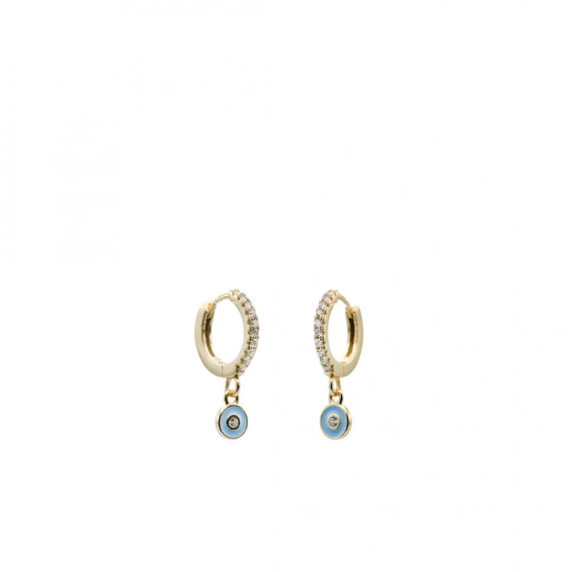Pendientes Con Colgantes | LINEARGENT Pendientes con colgantes en plata diseño círculo azul con esmalte