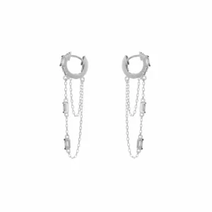 Pendientes Con Colgantes | LINEARGENT Pendientes con colgantes plata diseño cadenas