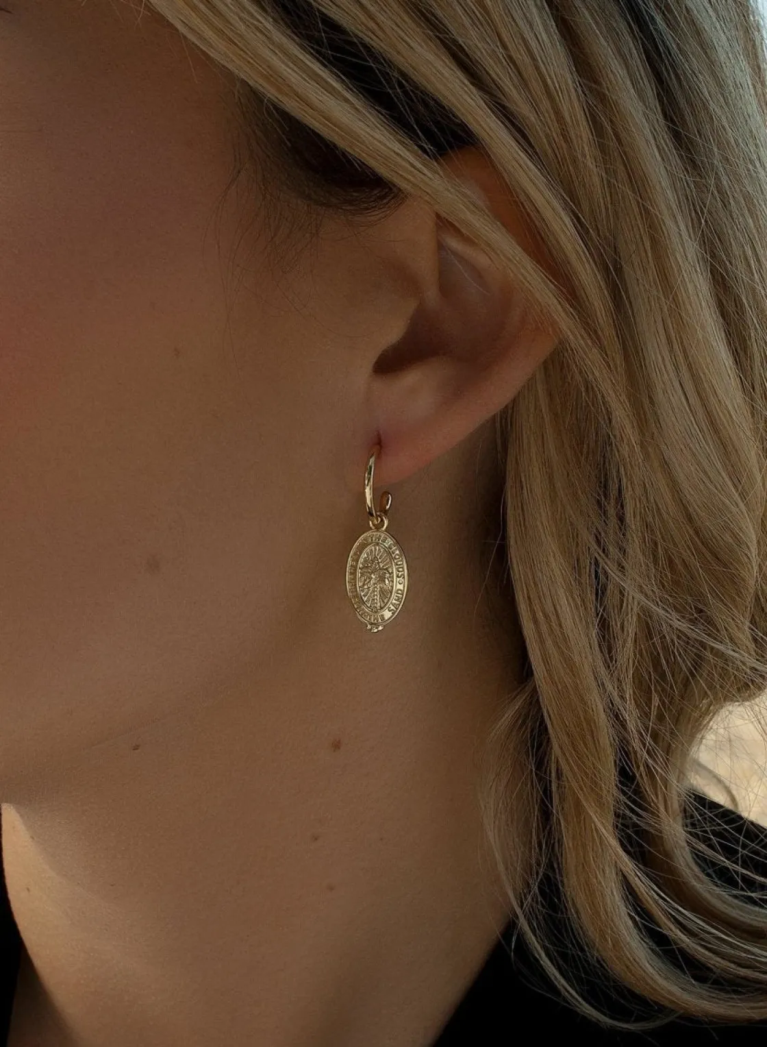Pendientes Con Colgantes | LINEARGENT Pendientes con colgantes plata dorado medallas