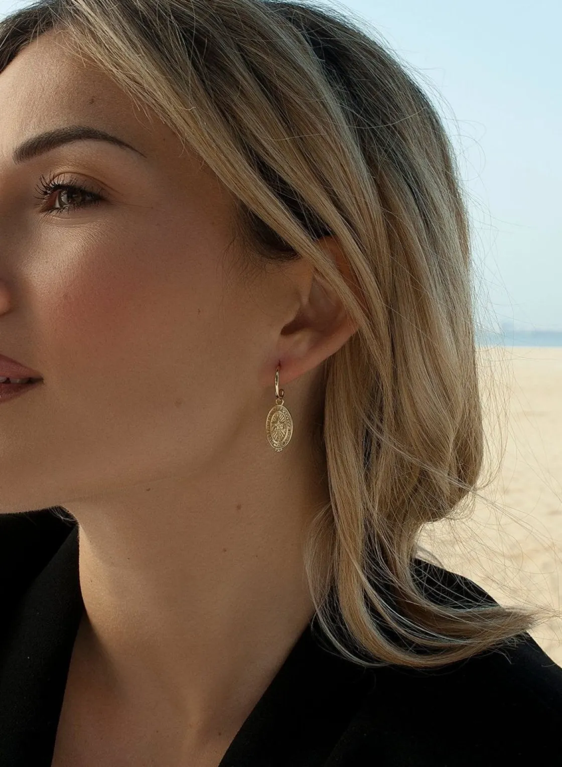 Pendientes Con Colgantes | LINEARGENT Pendientes con colgantes plata dorado medallas