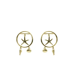 Pendientes Con Colgantes | LINEARGENT Pendientes con colgantes triple motivo diseño marino