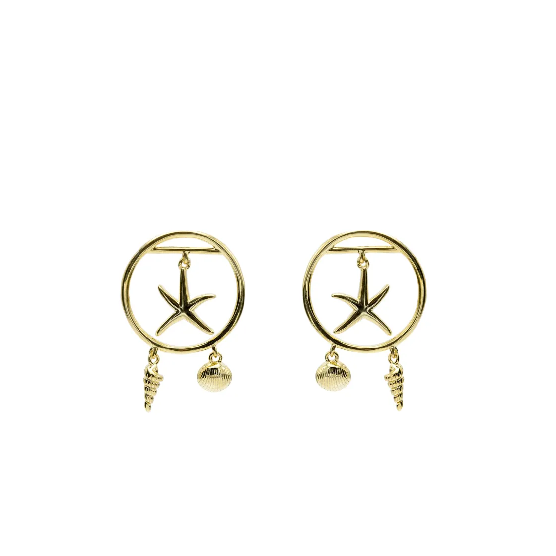 Pendientes Con Colgantes | LINEARGENT Pendientes con colgantes triple motivo diseño marino