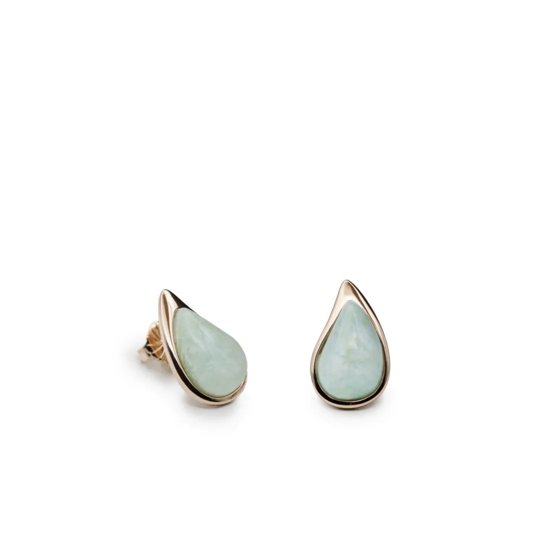 Pendientes De Piedra Natural | LINEARGENT Pendientes con piedra aquamarina en forma de gota