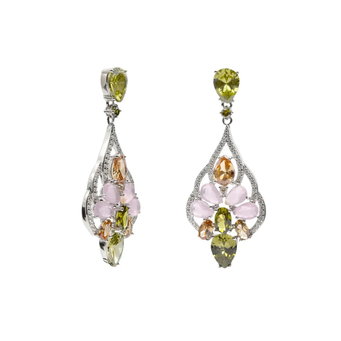 Pendientes De Piedra Natural | Pendientes De Piedras De Colores | LINEARGENT Pendientes con piedras diseño barroco con tonos romanticos