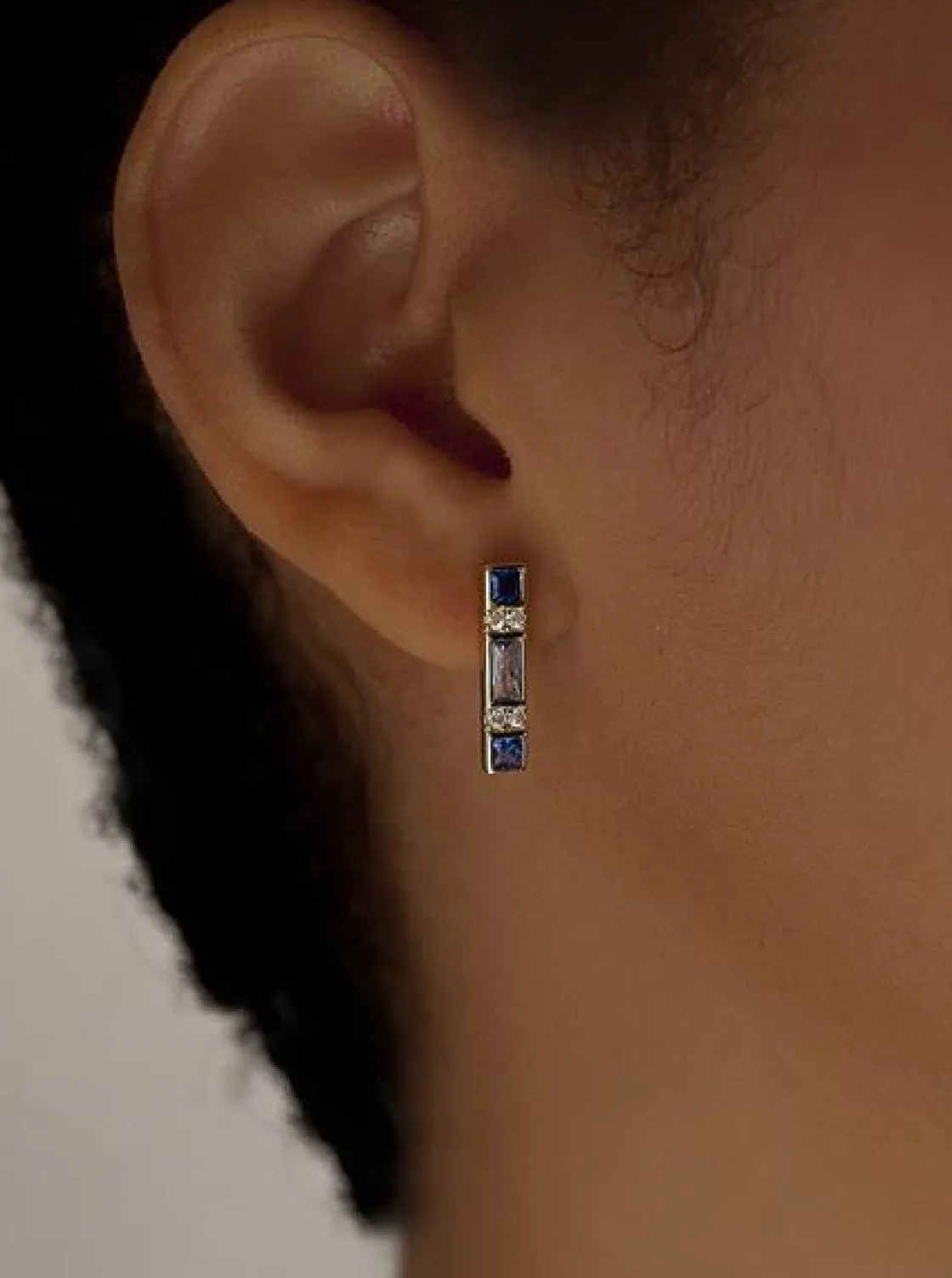 Pendientes De Piedras De Colores | Pendientes Pequeños | LINEARGENT Pendientes con piedras diseño tonos azules