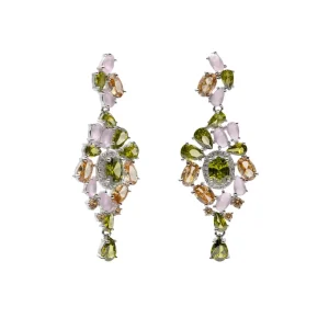 Pendientes De Piedras De Colores | LINEARGENT Pendientes con piedras largos barrocos en tonos suaves