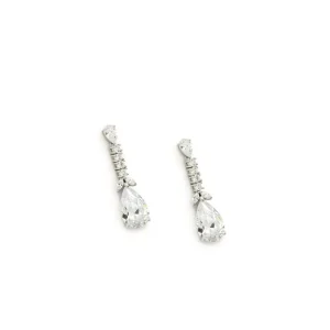 Pendientes Largos | LINEARGENT Pendientes de novia pequeños diseño hojas y lágrima
