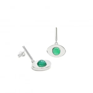 Pendientes De Piedras De Colores | LINEARGENT Pendientes de piedra natural diseño de ojo y aventurina