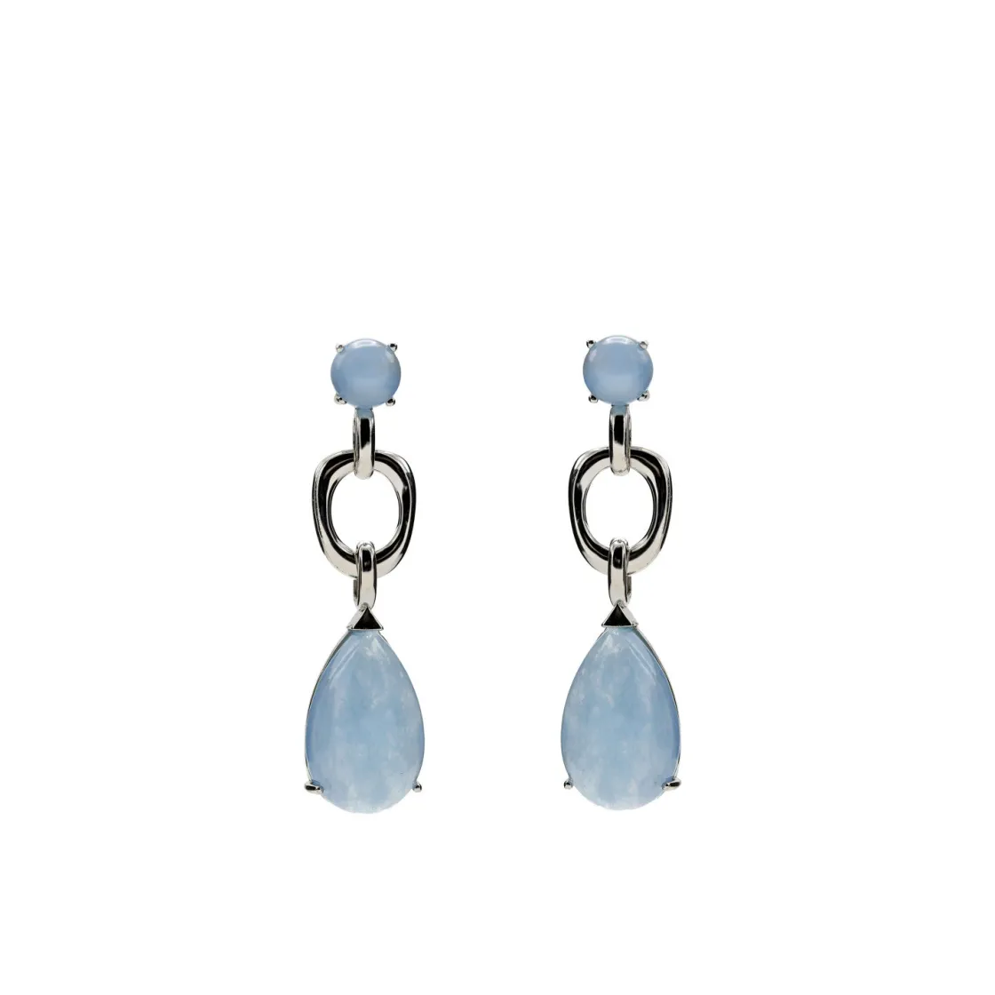 Pendientes Largos | Pendientes De Piedras De Colores | LINEARGENT Pendientes de piedra natural lágrima tono azul aventurina