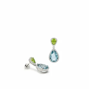 Pendientes De Piedra Natural | Pendientes De Piedras De Colores | LINEARGENT Pendientes de piedras de colores claros diseño lágrima con circonitas