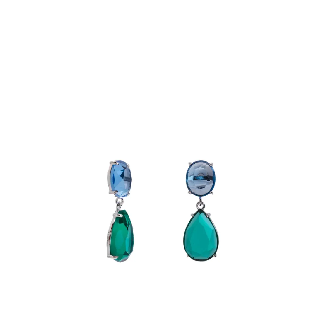 Pendientes De Piedras De Colores | LINEARGENT Pendientes de piedras de colores diseño lágrima tono aguamarina