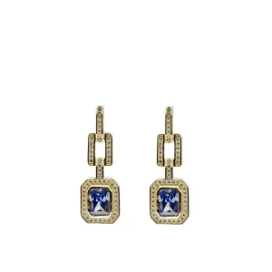 Pendientes De Piedras De Colores | LINEARGENT Pendientes de piedras de colores diseño octogonal tono azurita