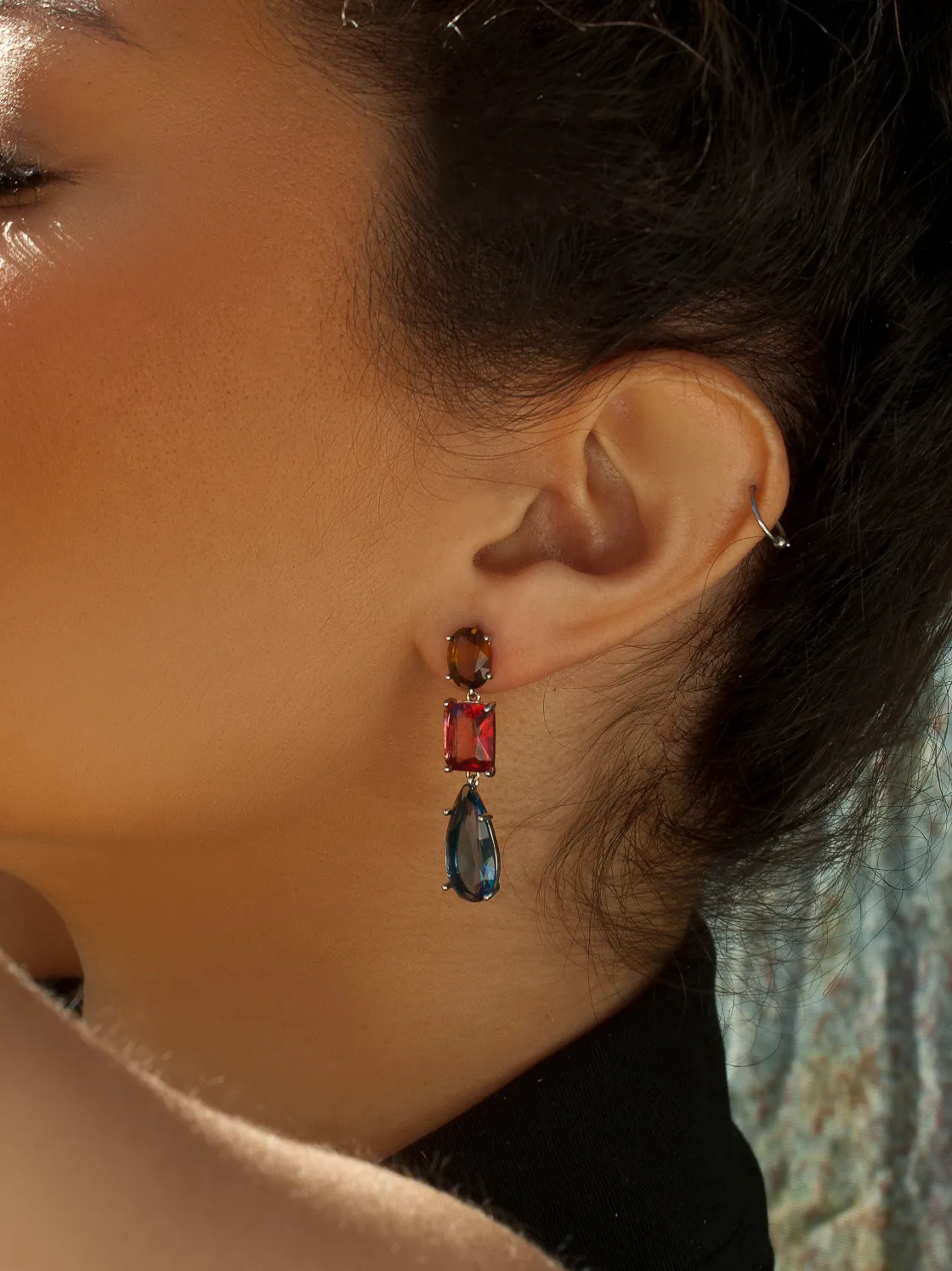 Pendientes Largos | Pendientes De Piedra Natural | LINEARGENT Pendientes de piedras de colores en diferentes tallas y tonalidades