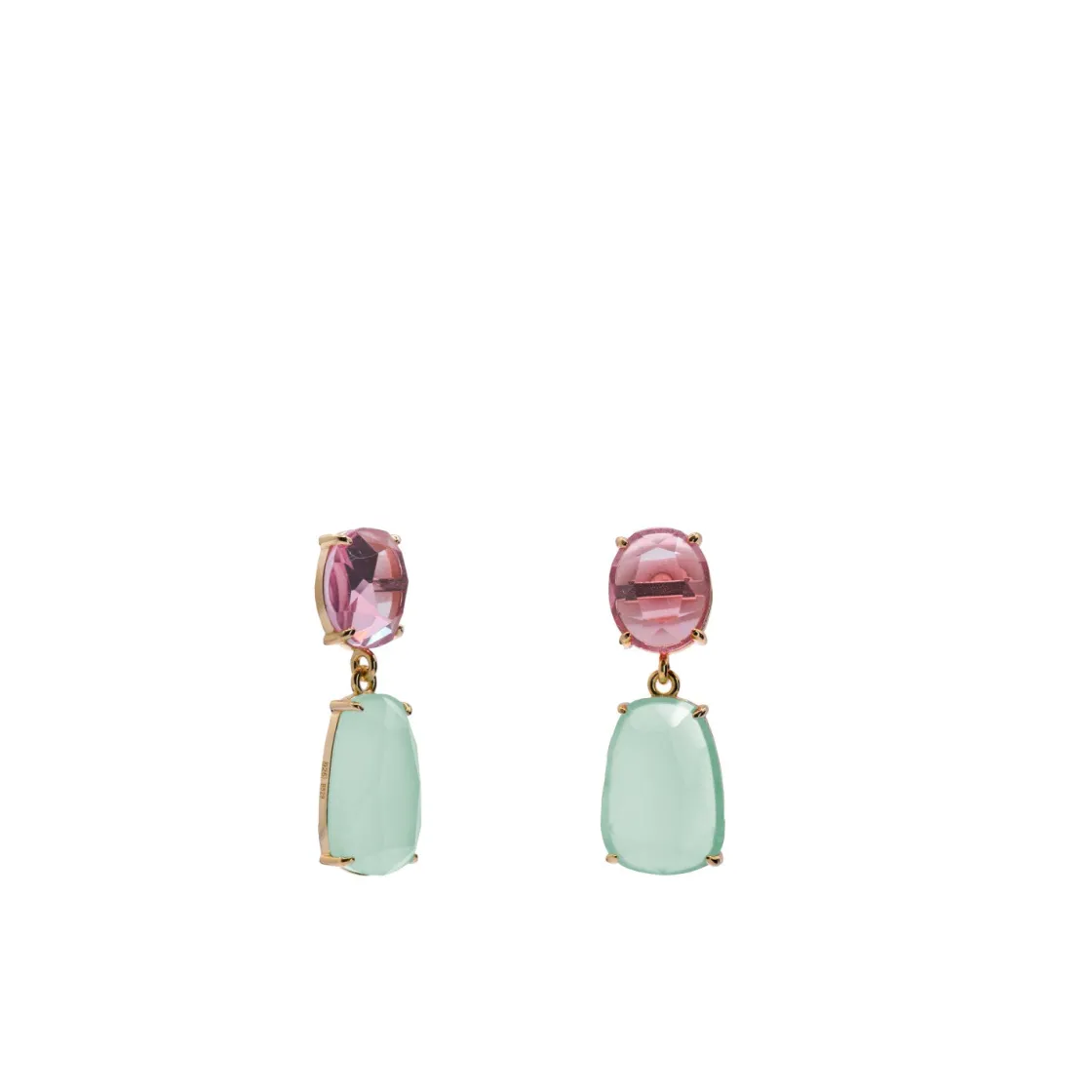 Pendientes De Piedras De Colores | LINEARGENT Pendientes de piedras de colores en tono verde lechoso