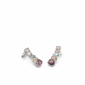 Pendientes De Piedras De Colores | LINEARGENT Pendientes de piedras de colores en tonos cálidos y circonitas