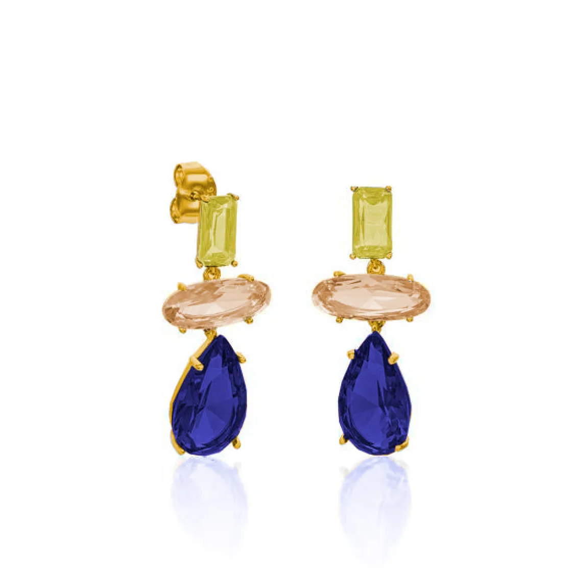 Pendientes Largos | Pendientes De Piedras De Colores | LINEARGENT Pendientes de piedras de colores lágrima azurita