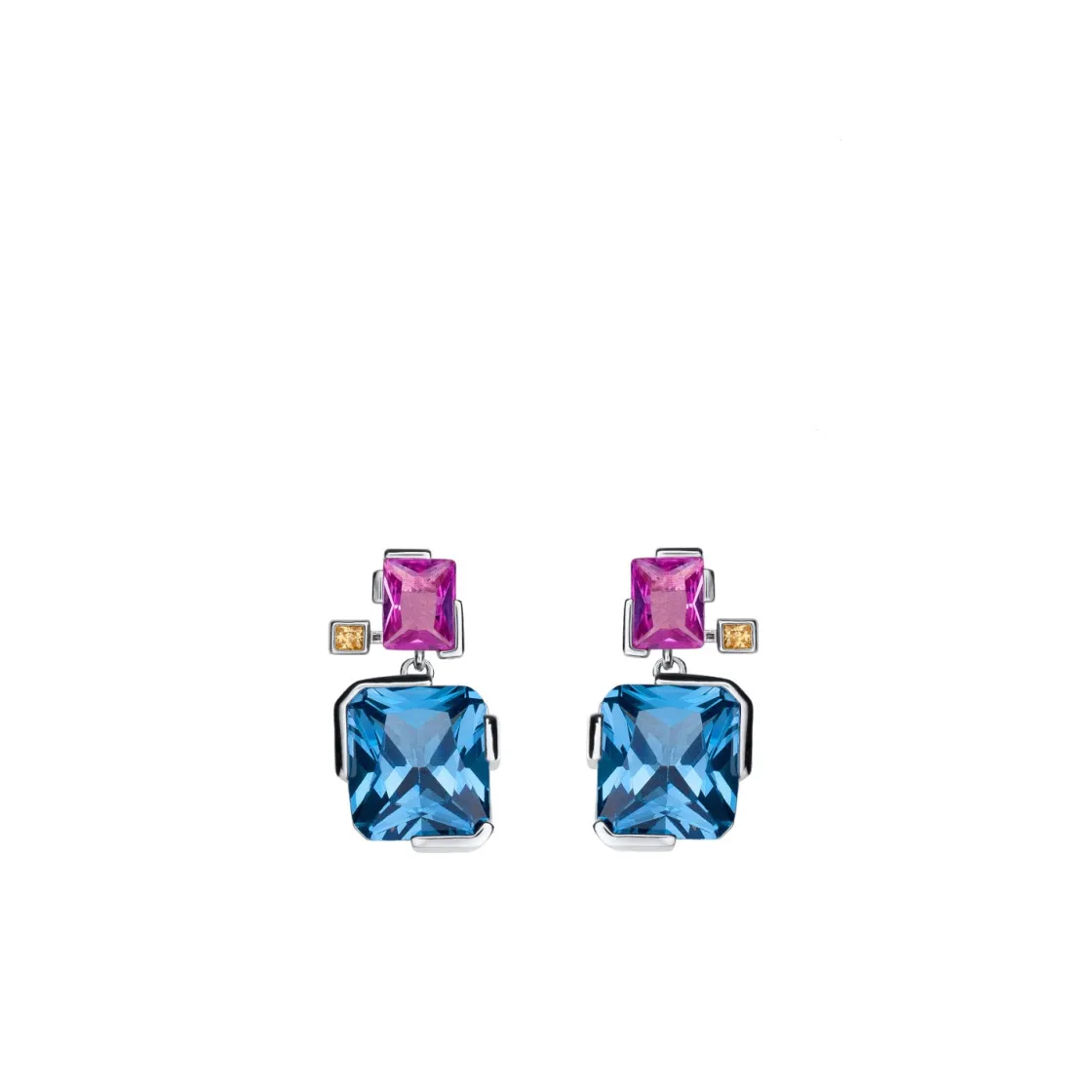 Pendientes De Piedra Natural | Pendientes De Piedras De Colores | LINEARGENT Pendientes de piedras de colores talla esmeralda