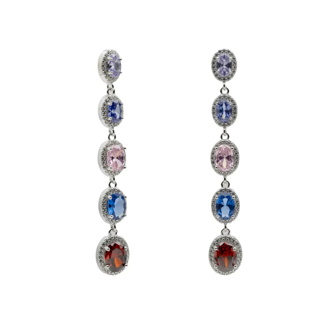Pendientes Largos | Pendientes De Piedras De Colores | LINEARGENT Pendientes de piedras de colores tonos vibrantes