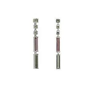 Pendientes Largos | Pendientes De Piedras De Colores | LINEARGENT Pendientes largos con piedras tipo palillos en tonos tierra