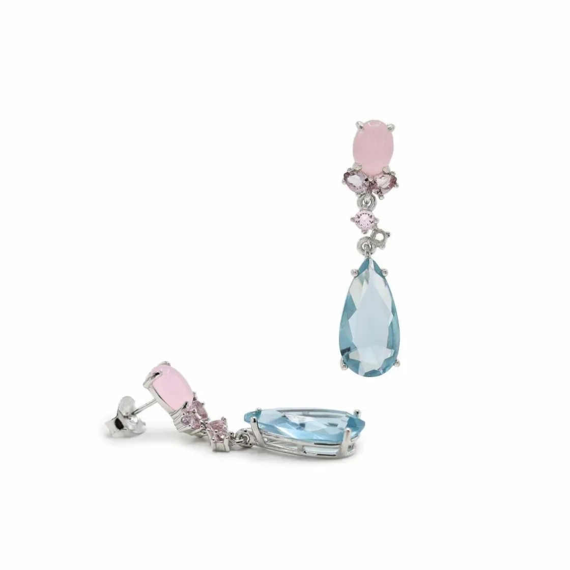 Pendientes Largos | Pendientes De Piedras De Colores | LINEARGENT Pendientes largos de piedras de colores diseño lágrima