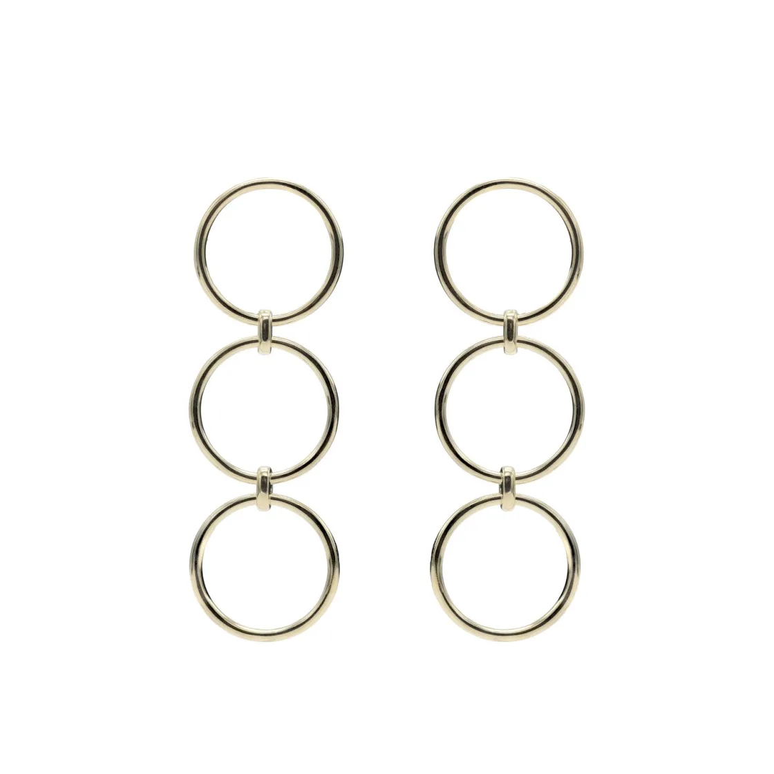 Pendientes Largos | LINEARGENT Pendientes largos de plata bañada en oro estilo boho