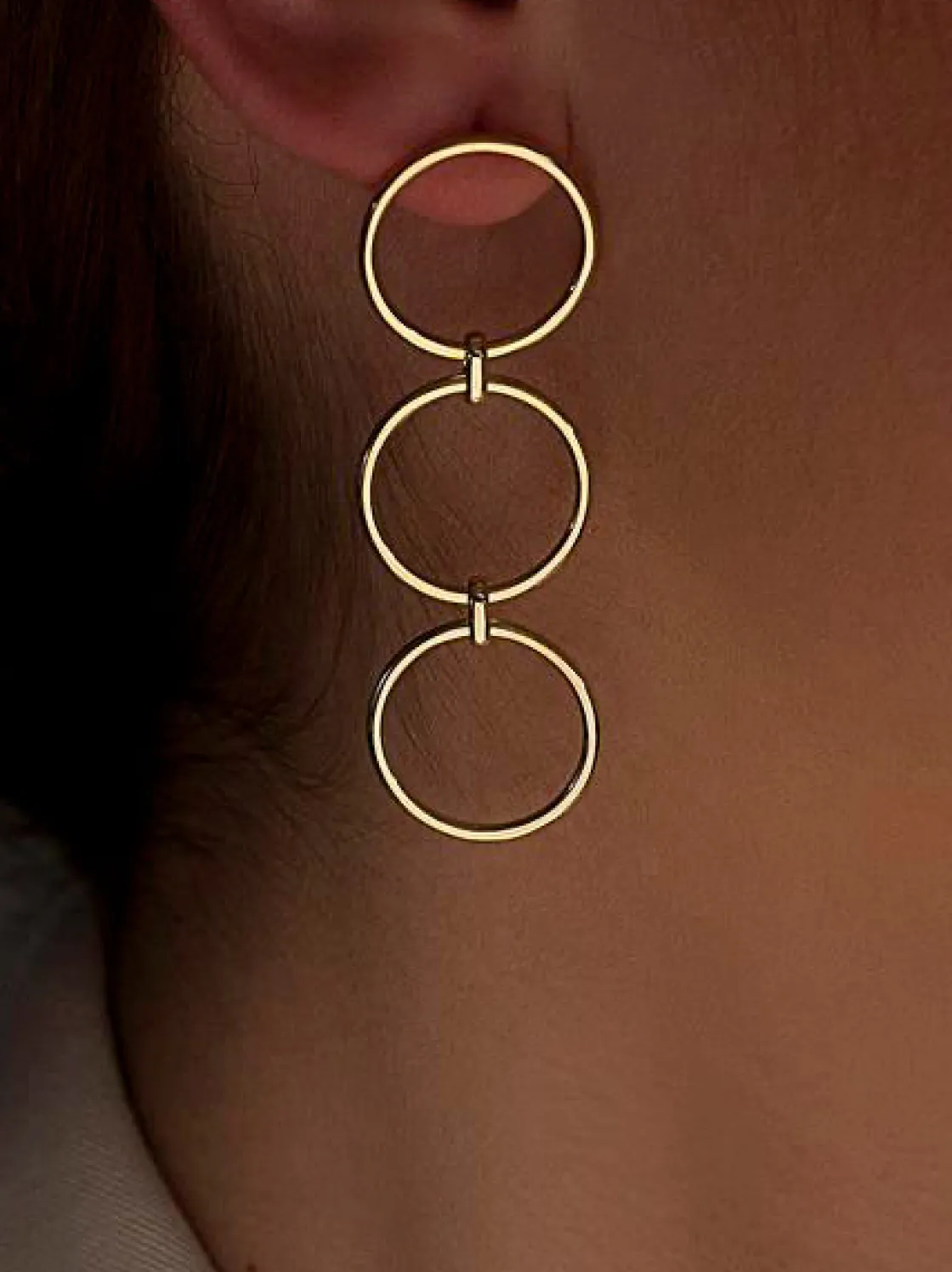 Pendientes Largos | LINEARGENT Pendientes largos de plata bañada en oro estilo boho
