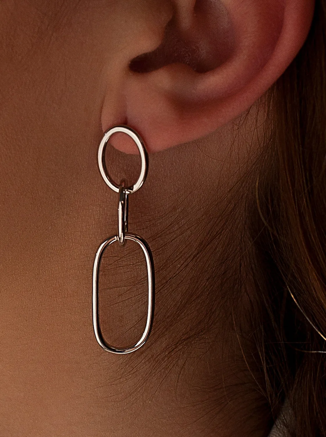 Pendientes Largos | LINEARGENT Pendientes largos de plata diseño eslabones