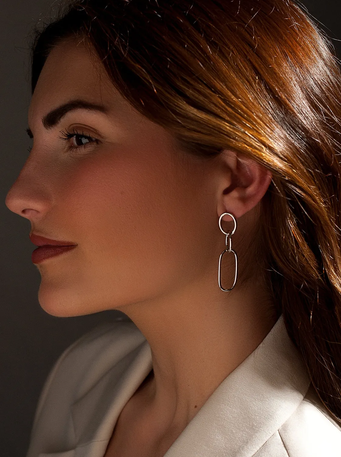 Pendientes Largos | LINEARGENT Pendientes largos de plata diseño eslabones