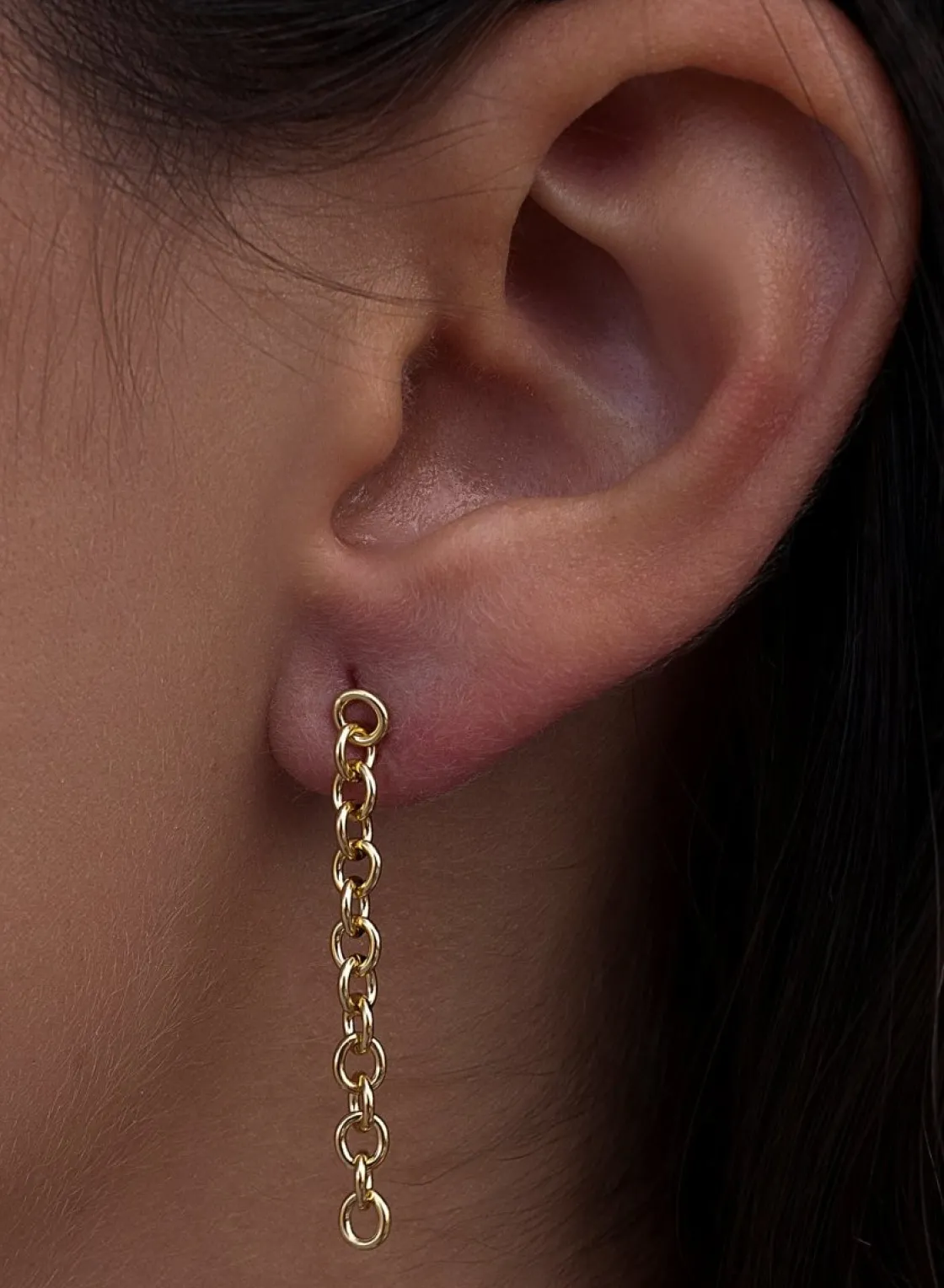 Pendientes Largos | LINEARGENT Pendientes largos de plata finos diseño cadena