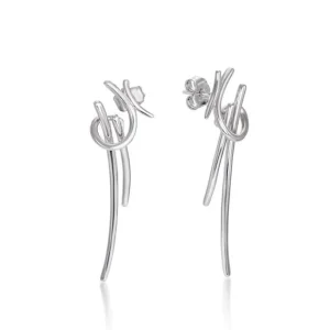 Pendientes Originales | Pendientes Largos | LINEARGENT Pendientes largos diseño nudo irregular