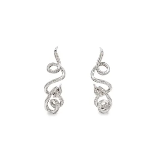 Pendientes Originales | Pendientes Largos | LINEARGENT Pendientes largos enredados con circonitas