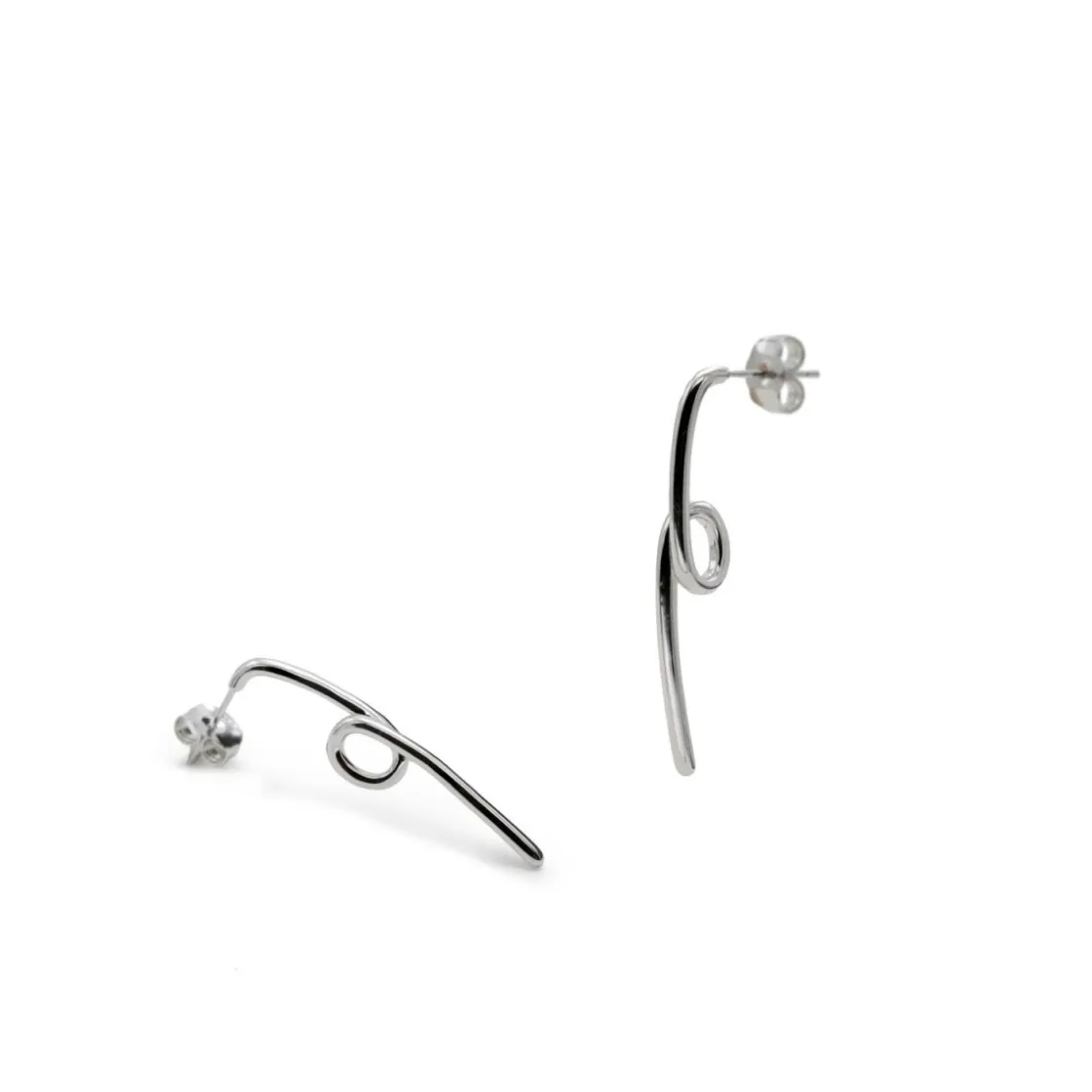 Pendientes Largos | LINEARGENT Pendientes largos finos diseño tirabuzon