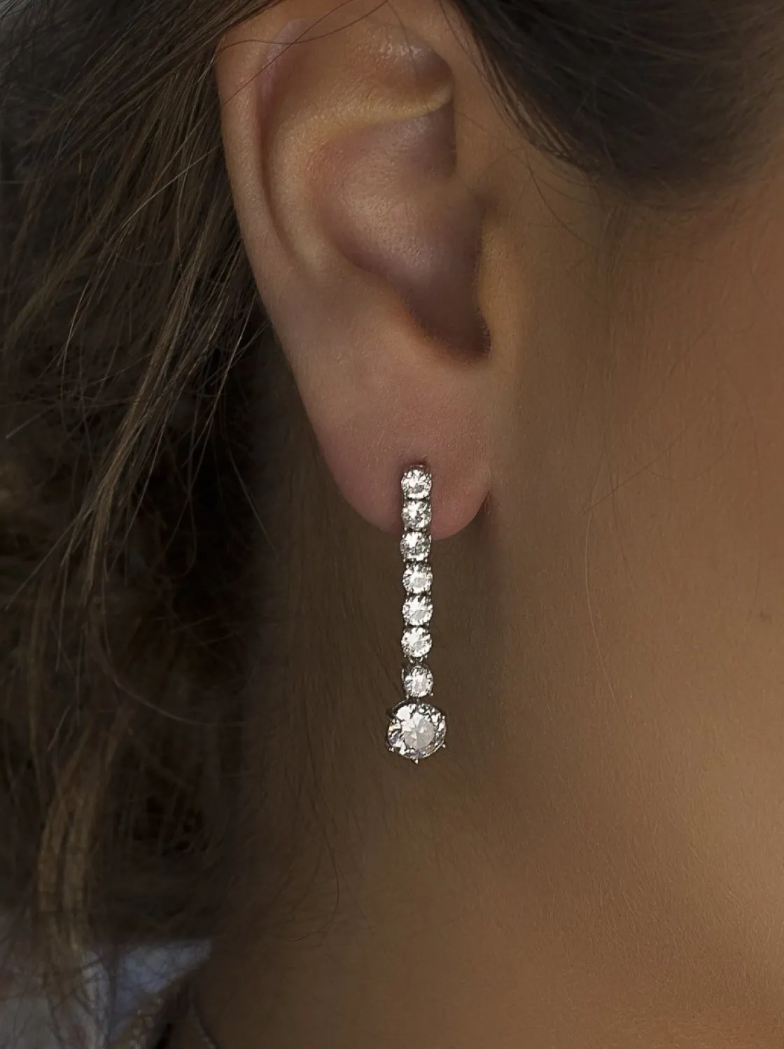 Pendientes Largos | LINEARGENT Pendientes largos novia diseño rígido lineal
