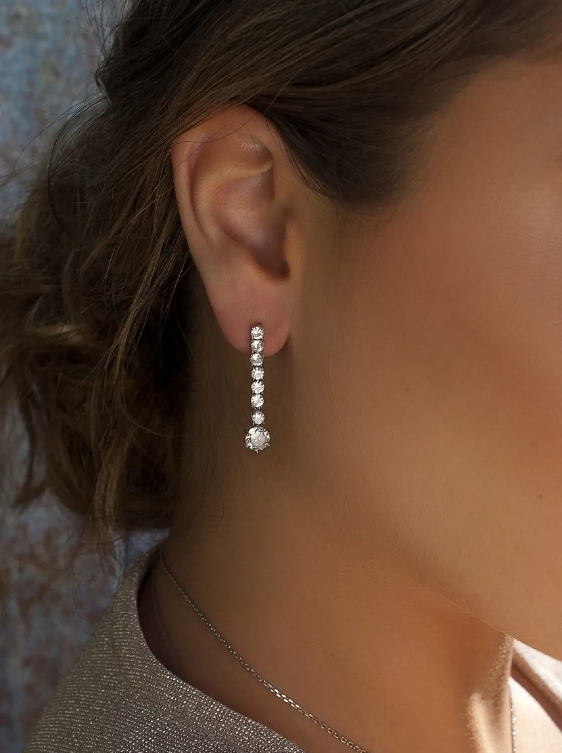 Pendientes Largos | LINEARGENT Pendientes largos novia diseño rígido lineal