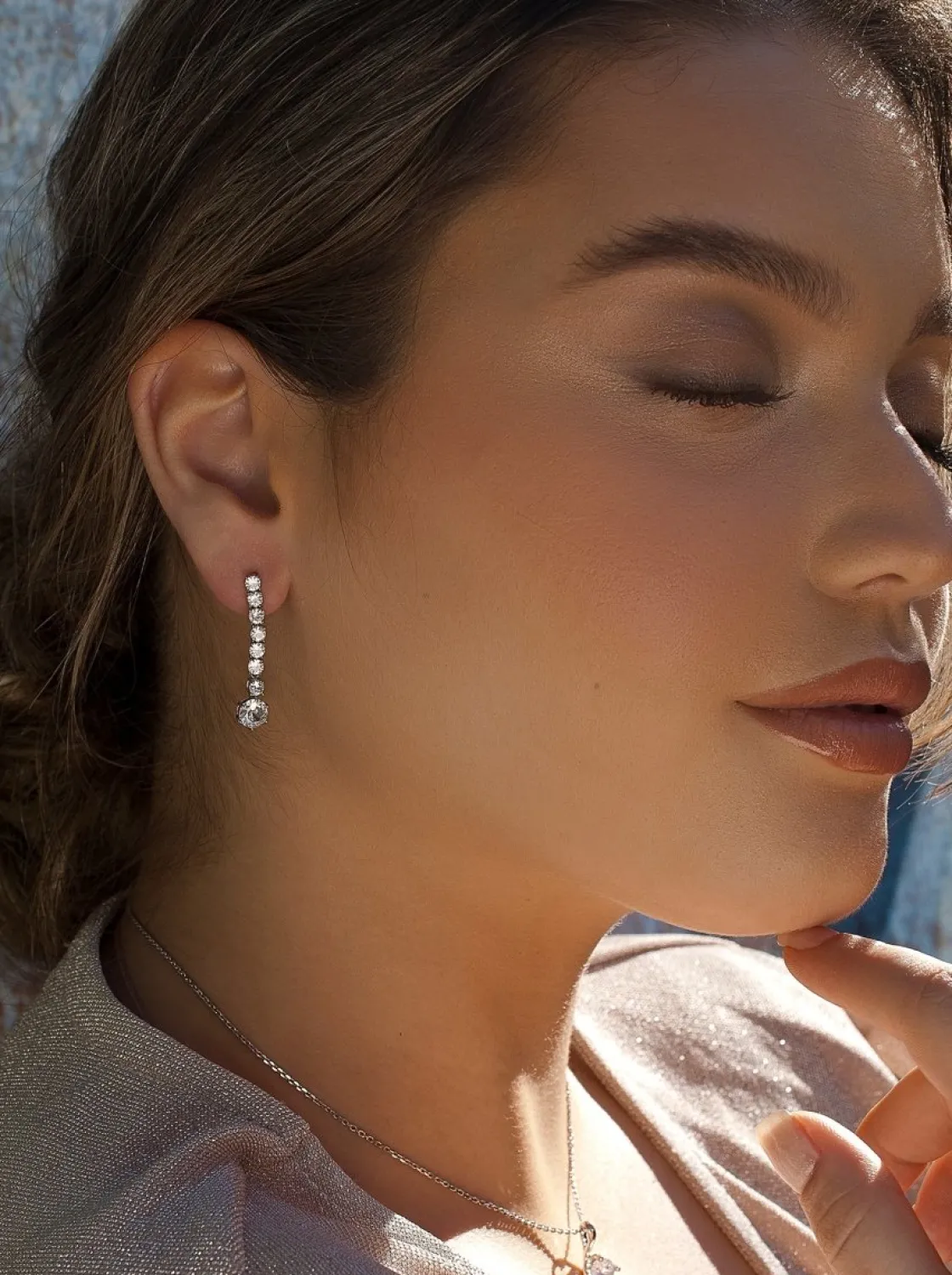 Pendientes Largos | LINEARGENT Pendientes largos novia diseño rígido lineal