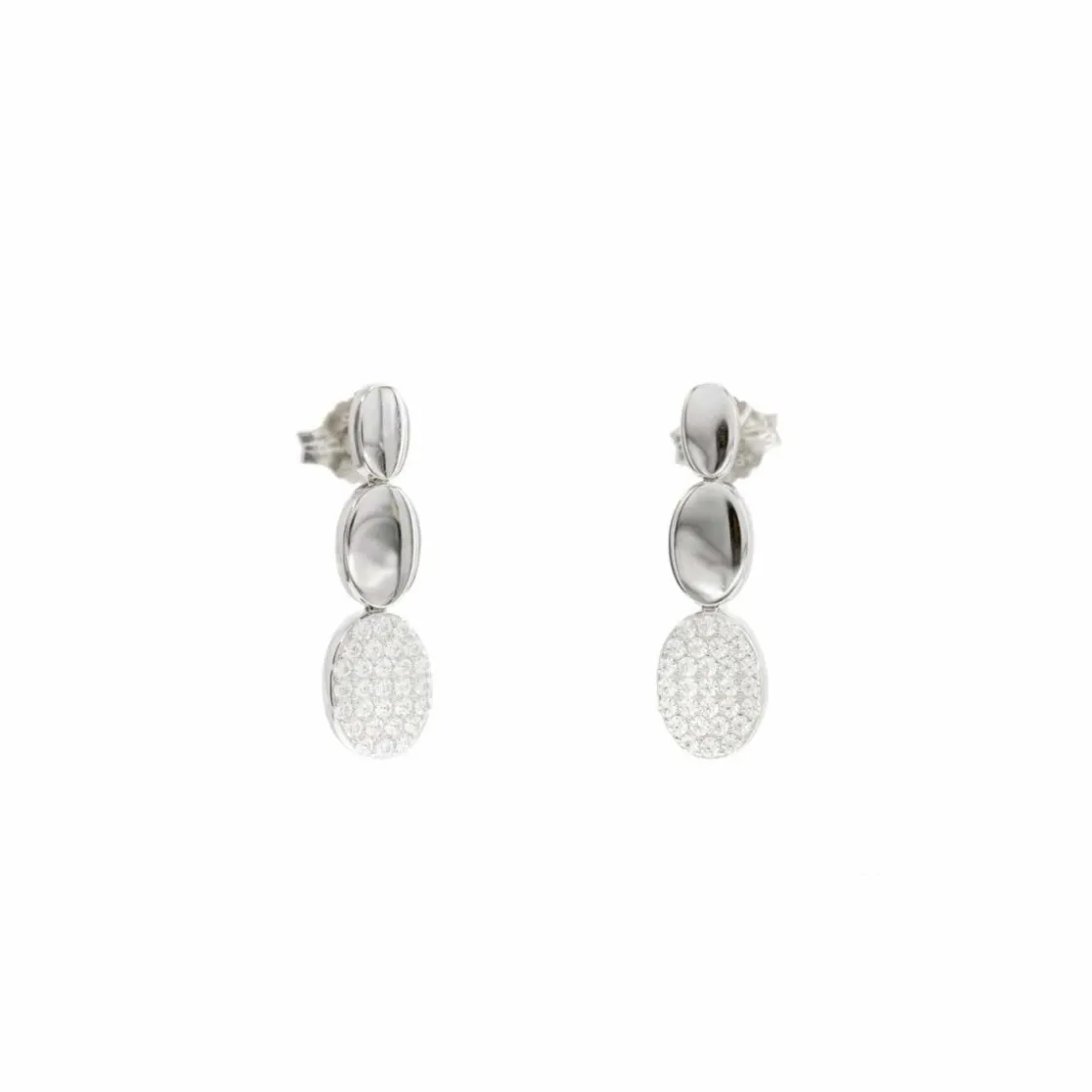 Pendientes Largos | LINEARGENT Pendientes largos plata brillantes motivos redondos y circonitas