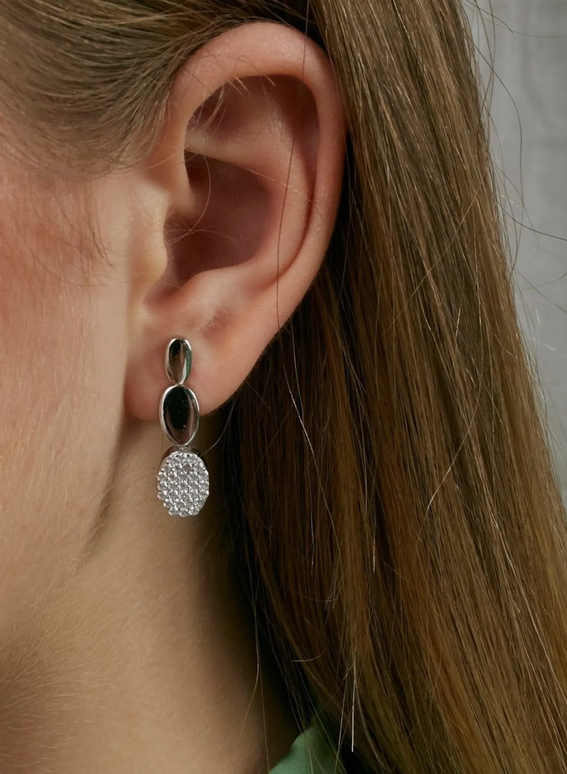 Pendientes Largos | LINEARGENT Pendientes largos plata brillantes motivos redondos y circonitas