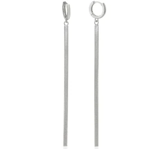 Pendientes Largos | LINEARGENT Pendientes largos plata diseño snake con aro