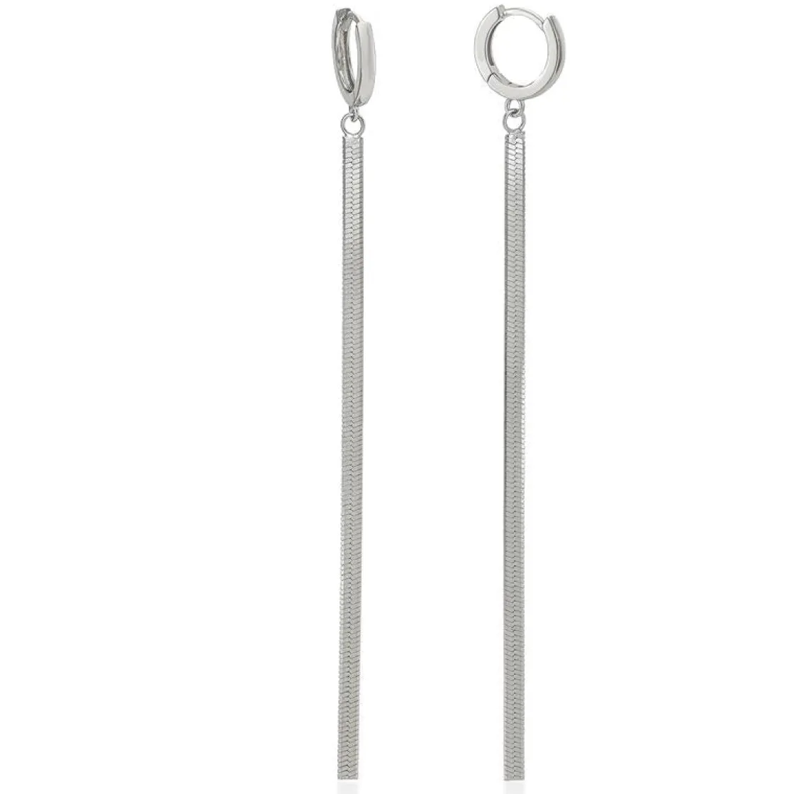 Pendientes Largos | LINEARGENT Pendientes largos plata diseño snake con aro