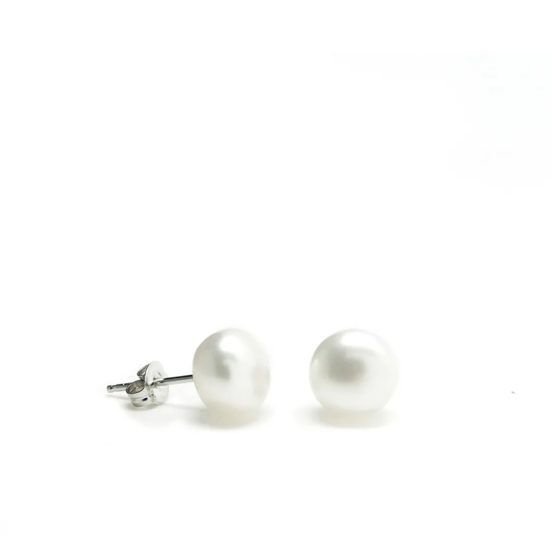 Pendientes Perlas | LINEARGENT Pendientes novia perla pequeños diseño clásico y liso