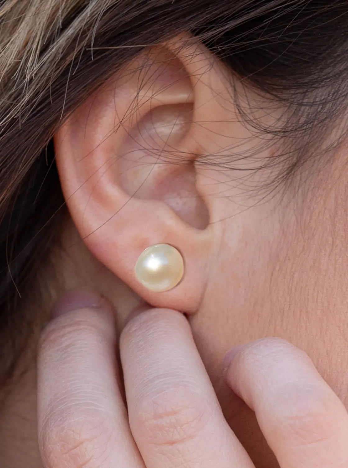 Pendientes Perlas | LINEARGENT Pendientes novia perla pequeños diseño clásico y liso