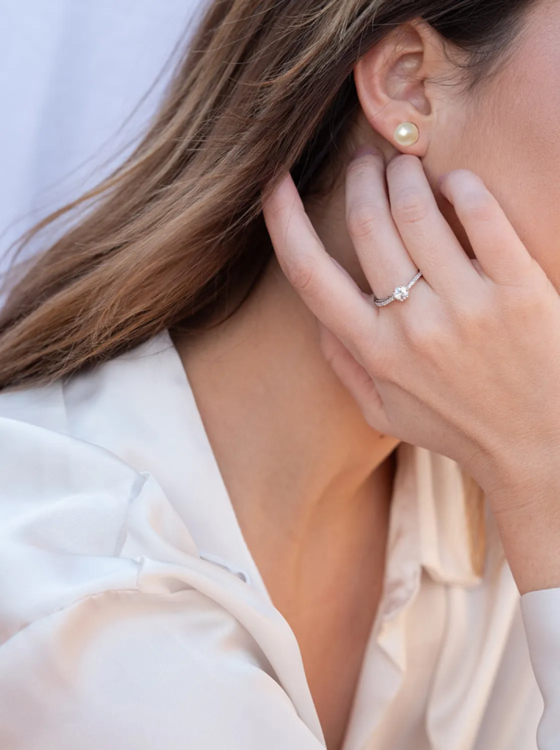 Pendientes Perlas | LINEARGENT Pendientes novia perla pequeños diseño clásico y liso