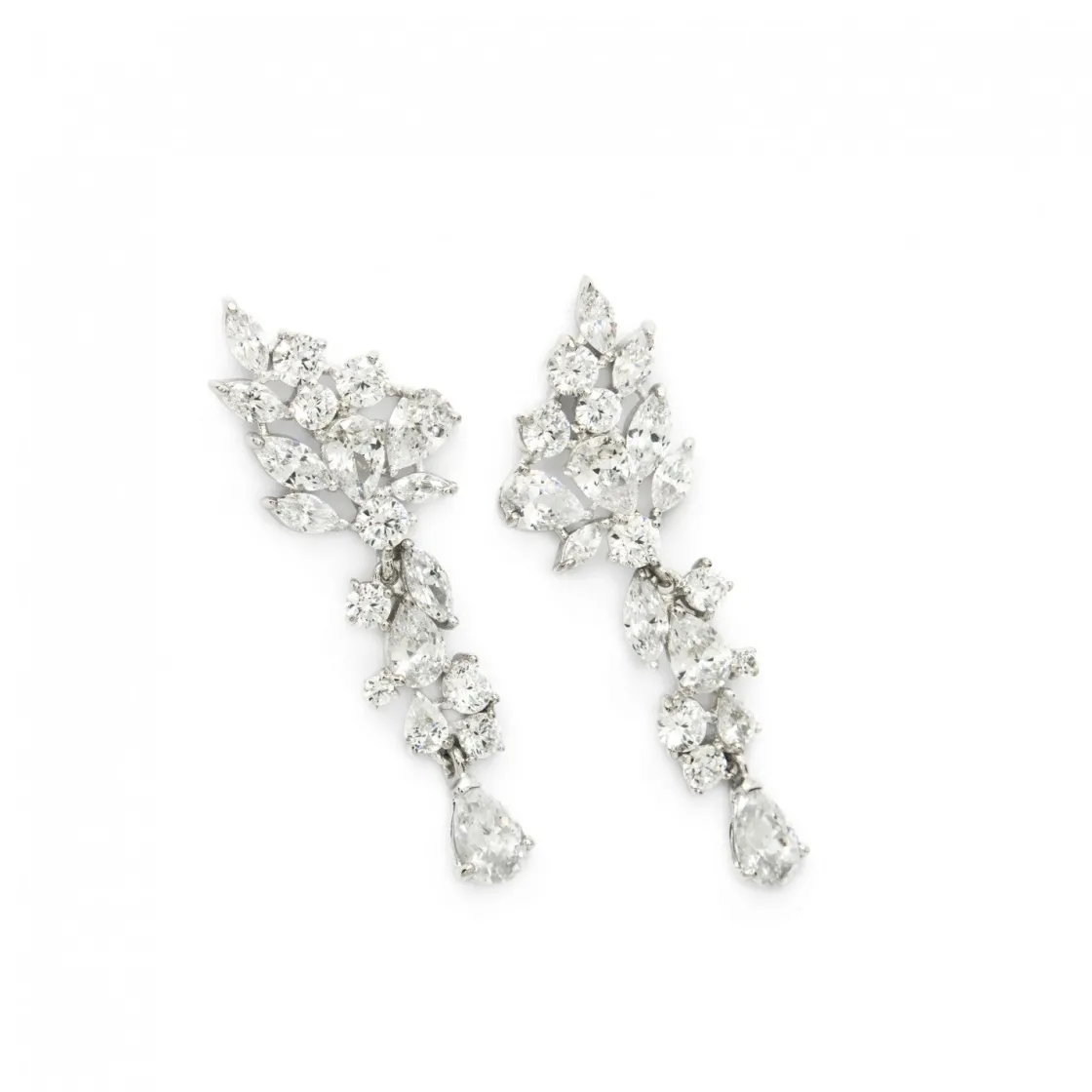 Pendientes Largos | LINEARGENT Pendientes novia plata y circonitas con distintas tallas