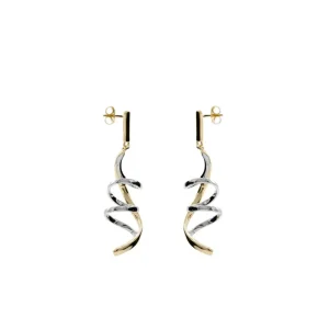Pendientes Originales | Pendientes Bicolor | LINEARGENT Pendientes originales bicolores diseño tirabuzón