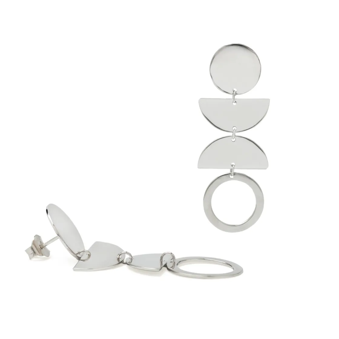 Pendientes Originales | LINEARGENT Pendientes originales de diseño círculos y semicírculos