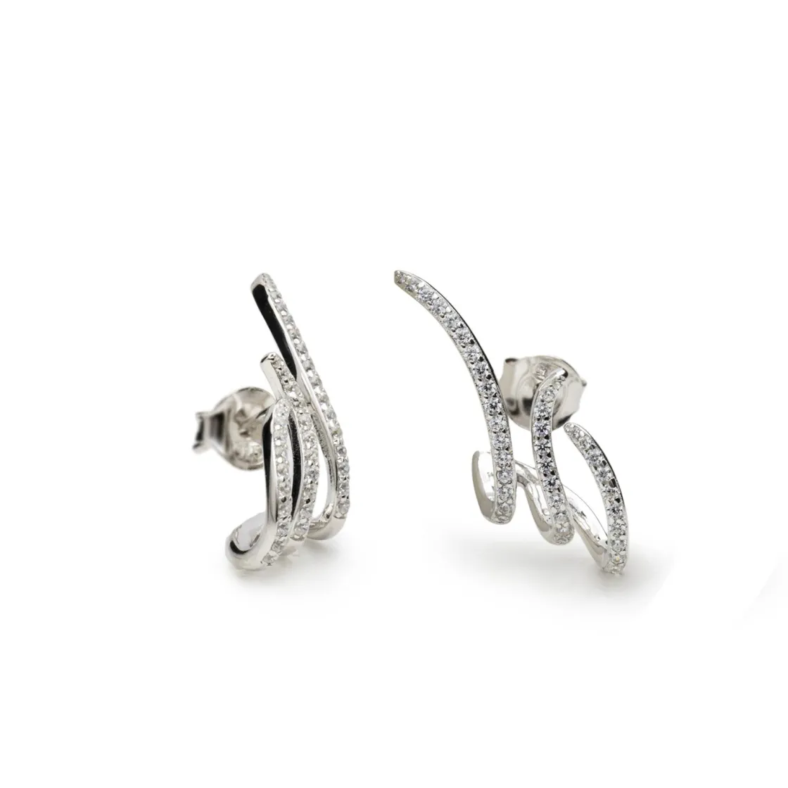 Pendientes Originales | LINEARGENT Pendientes originales de plata con diseño asimétrico
