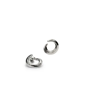 Pendientes Originales | LINEARGENT Pendientes originales de plata con motivo de círculo abierto contorno irregular