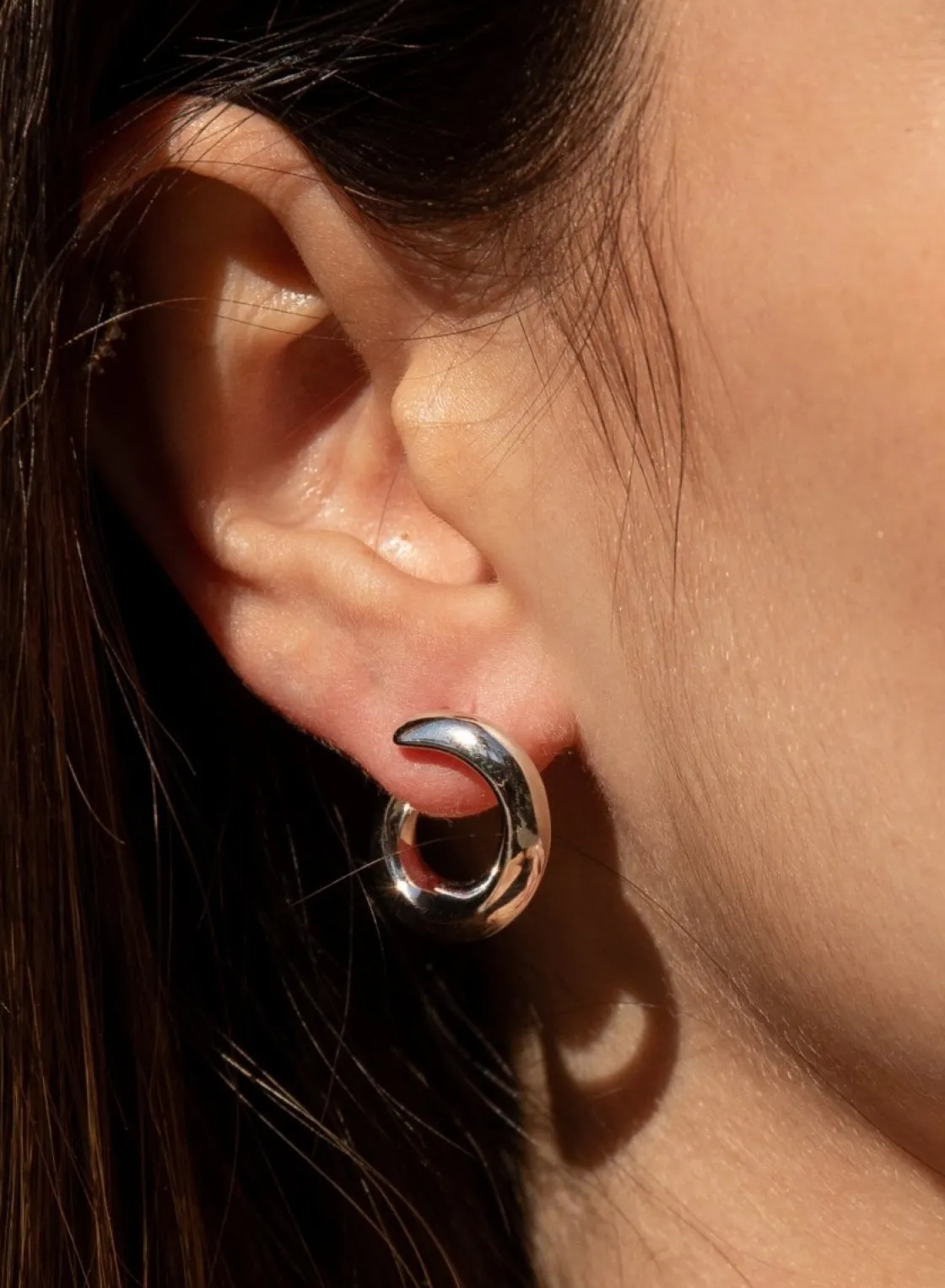 Pendientes Originales | LINEARGENT Pendientes originales de plata con motivo de círculo abierto contorno irregular